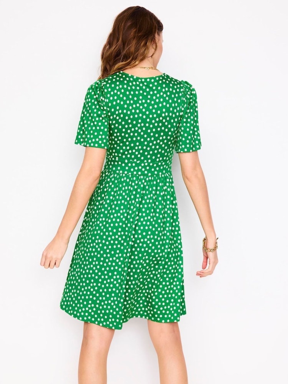 New Boden Sz 8P Green Louisa Short Jersey Dress - Picture 2 of 6